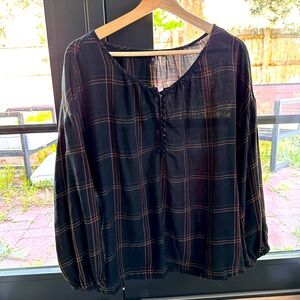 Madewell Women’s plaid peasant top